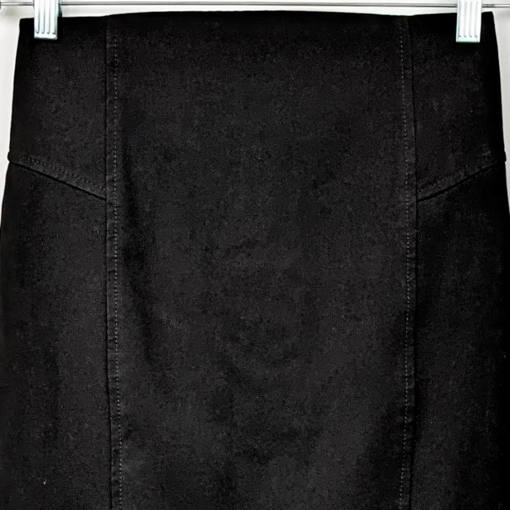 Express Pencil Skirt Bodycon Stretchy Exposed Double Back Zipper Black size 2